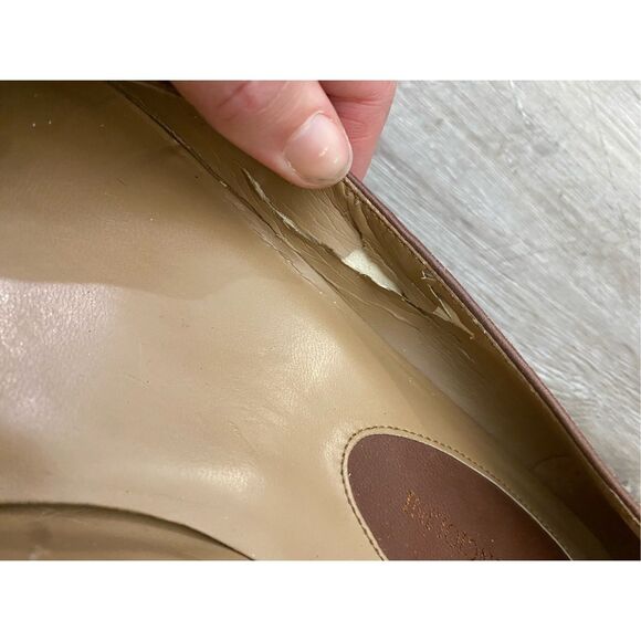 Enzo Angiolini Multicolor Beige Canvas Flats, Dark Brown Flower, Size 10 - Picture 9 of 9